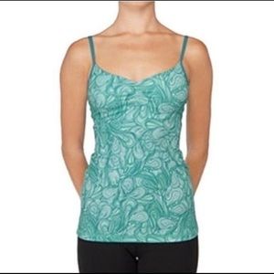 Lululemon Gather V Gulf Undulation Swirl Print Tank- Teal Size 4